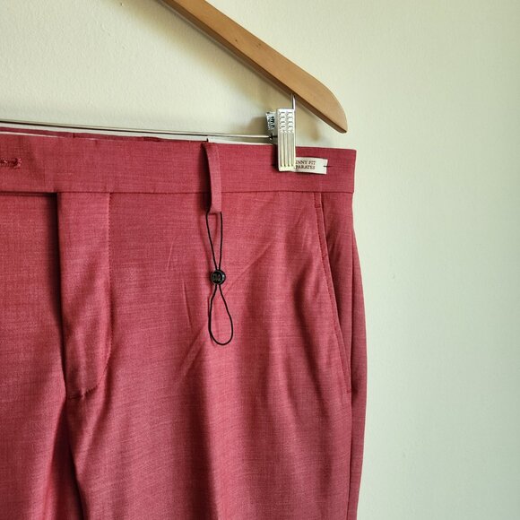 36x34 Rose Pink Pants New Jos A Bank Skinny Fit Pant Polyester Nwt Mens Magenta - Picture 9 of 17